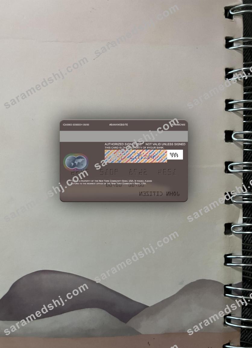 USA New York Community Bank mastercard photolook back